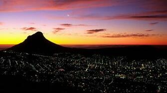 Wallpaper Mountains Night Head South Africa Cape Town