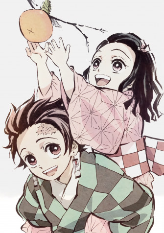 Tanjiro And Nezuko Kimetsu No Yaiba Small Stitch Wallpaper For