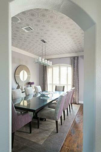 Modern Lavender And Gray Galore Contemporary Dining Room Dallas