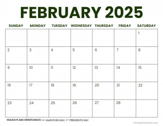 February Calendar Wallpaper