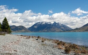 Wallpaper River New Zealand Mountains Desktop