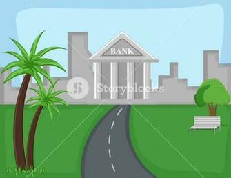 Bank Cartoon Background Vector Royalty Stock Image