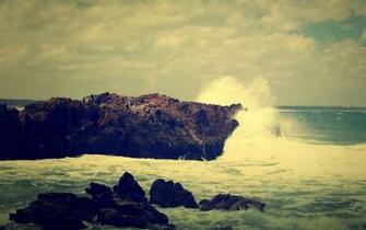 Ocean Rocks Crash Wallpaper Stock Photos