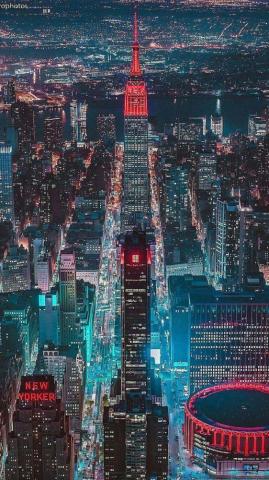 New York City Night Glow iPhone Wallpaper