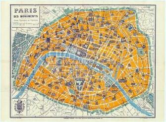 Map Of Paris Wall Mural Wallpaper