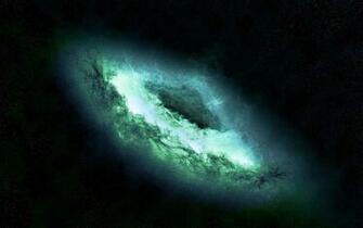 Green And Blue Space Combustion Desktop Wallpaper