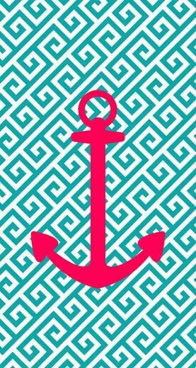 Anchor Wallpaper For iPhone Pink Blue