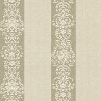 Brewster Nash Stripe Champagne Embellished Wallpaper