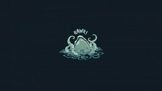 Octopus Sealife Underwater Ocean Sea Art Artwork Minimal Minimalism