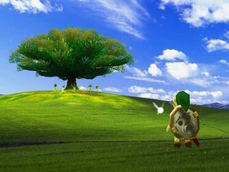 Majoras Mask Tree Scene Windows Field Wallpaper I