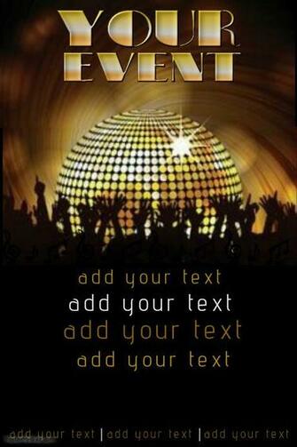 Gold Disco Ball Concert Crowd Music Dj Flyer Poster