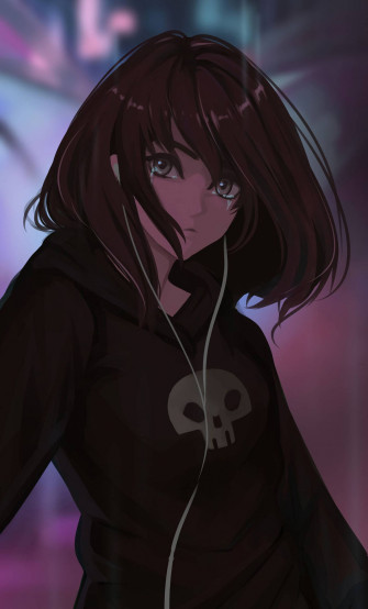 Anime Girl Hoodie Wallpaper