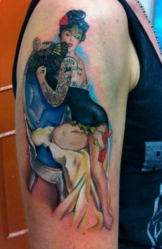 Classic Pin Up Girls Tattoos Vintage Girl Tattoo