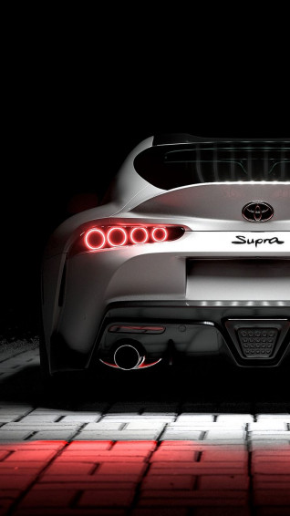 Wallpaper Toyota Supra Sportscar White Rear