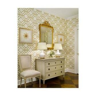 Entrances Foyers Cowtan Tout Bamboo Wallpaper Gilt Mirror White