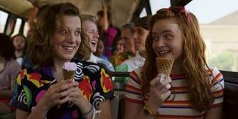 Sadie Sink And Millie Bobby Brown In Stranger Things