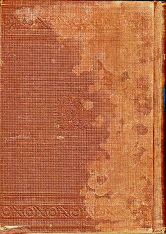 This Rusty Brown Book Cover Back Has Some Lovely Damage From Water