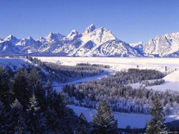 Colorado Rocky Mountain Summit Panorama In Winter Grand Teton