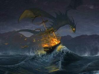 Drag O Incendiando Um Barco Papel De Parede Wallpaper