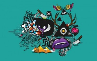 HD Urban Hip Graffiti Psychedelic Color Desktop Background Wallpaper