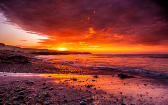 Beach Nature Sunset Wallpaper HD