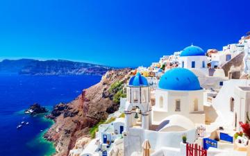 Wallpaper Greek Island Thira Summer Santorini Greece