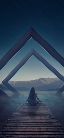 Alone Meditation Spiritual Landscape Evening Surreal Wallpaper