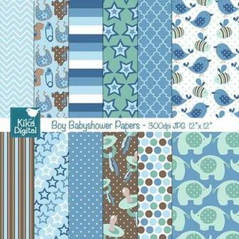 Digital Papers Background Boy Baby Shower Mygrafico