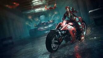 Bike Warrior Weapons Guns Tanks Cyberpunk Punk Women Girl Wallpaper