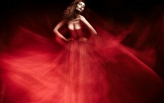Fashionista In Red Wallpaper