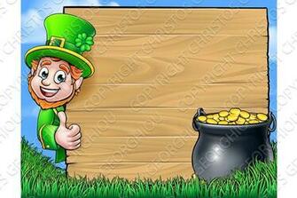 Cartoon Leprechaun St Patricks Day Background Sign Custom