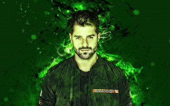 Dj Alok Fire Neon Green Wallpaper