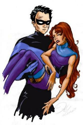 Nightwing Robin And Starfire By Hanime