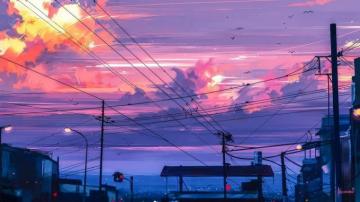 Anime Sky Wallpaper Beautiful Background Art Sunset