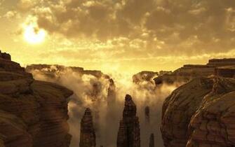 Grand Canyon Mist Desktop Wallpaper