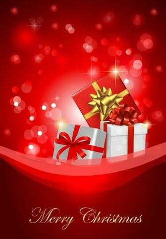 Christmas Background With Gift Box Vector Illustration