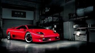 Red Lamborghini Car In Garage Wallpaper Stream