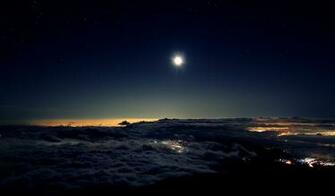 Beautiful Full Moon Evening Sky At Sea