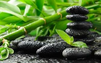Bamboo And Zen Stones Wallpaper Wide HD