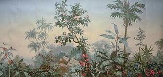 Lot Hand Blocked Zuber Wallpaper Panels In The El Dorado