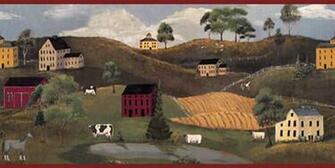 Ii Primitive Folk Art Border Modern Wallpaper By Bellacor