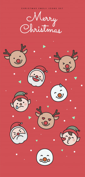 Christmas Emoji Icons Set Icon Wallpaper