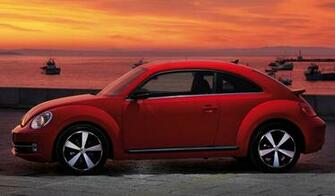 Wallpaper Volkswagen Fusca Red Side