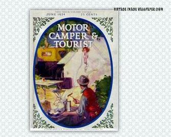 Vintage Magazine Wallpaper Motor Camper Tourist