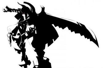 Black Gold Saw Hair Rock Shooter Horns Monochrome