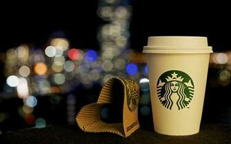 Starbucks Coffee Logo Cup Bokeh Night Heart Wallpaper Background