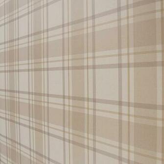 Love Wallpaper Tartan Neutral Beige Cream