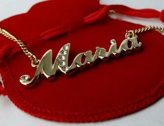 Maria Name Swarovski Necklace