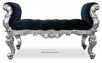 Gryphon Reine Bench Silver Leaf In Furniture Rococo