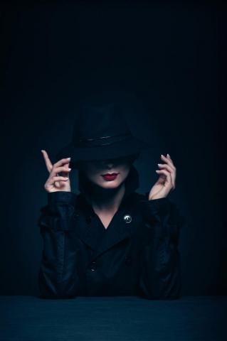 Woman In Black Coat And Hat Photo Moscow Image